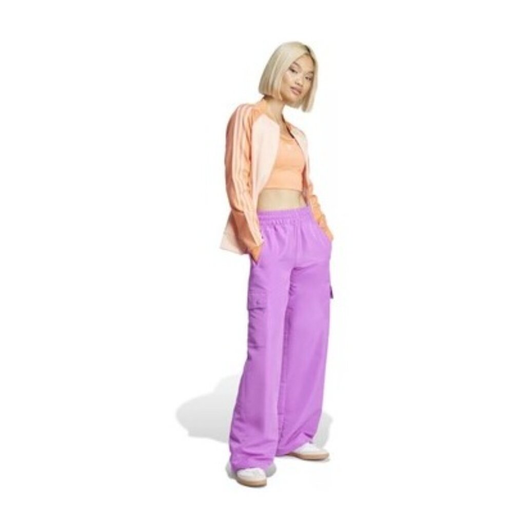 Adidas Originals Women's Essentials Woven Cargo Pants Size Small Purple Burst - Picture 2 of 16